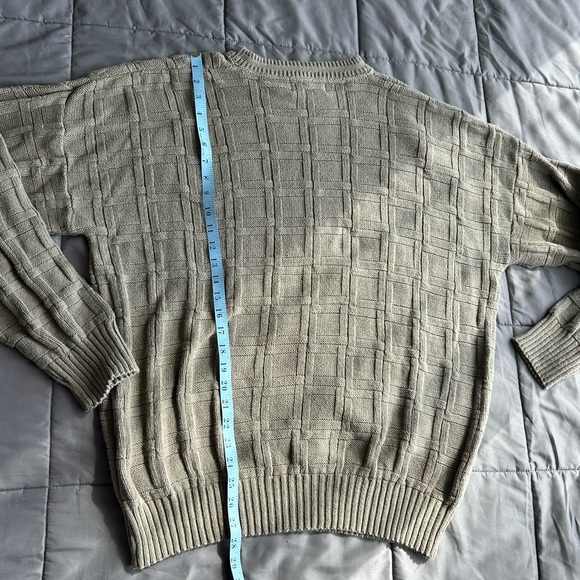 Vintage Olive green Knit square design Sweater Large - Picture 5 of 6